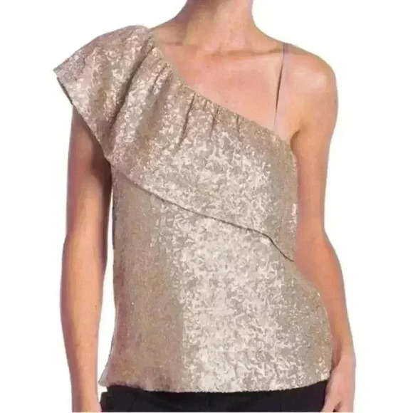 BB Dakota Tops - BB Dakota Women's Medium M Sequin One Shoulder Shirt NWT